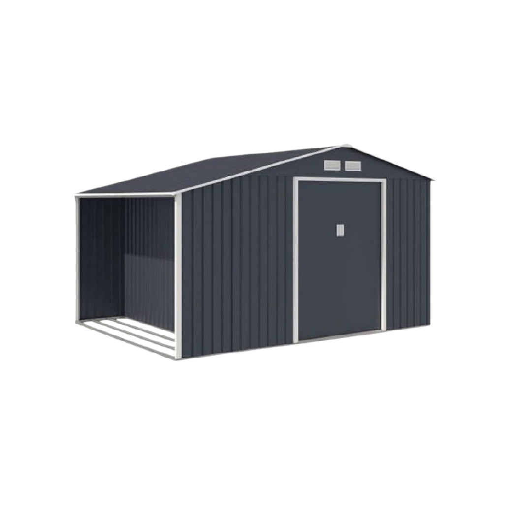 Technische Beschreibung eines Stahl-Schutzhauses mit Vordach