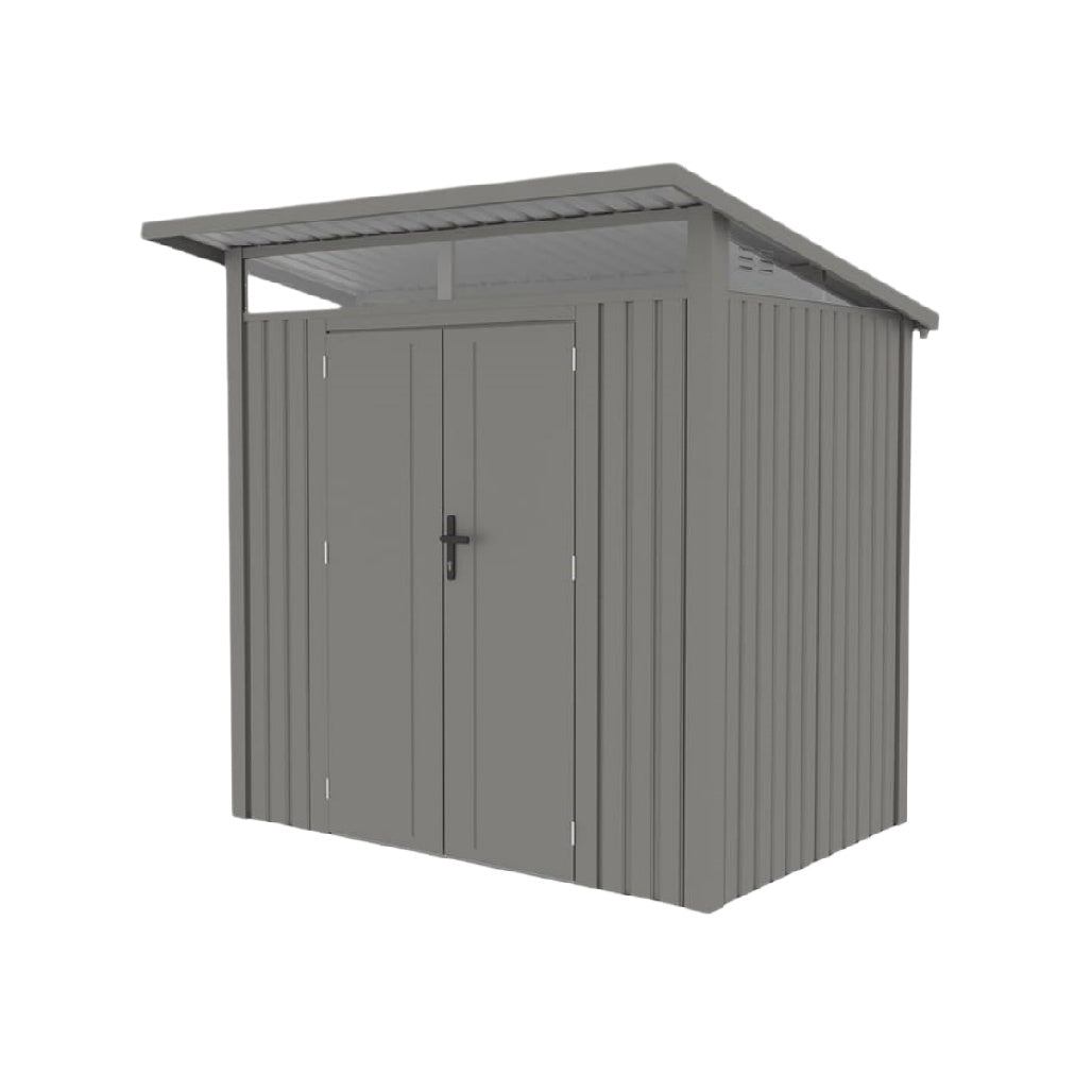 Wetterfester Geräteschuppen mit Pultdach und Doppeltür