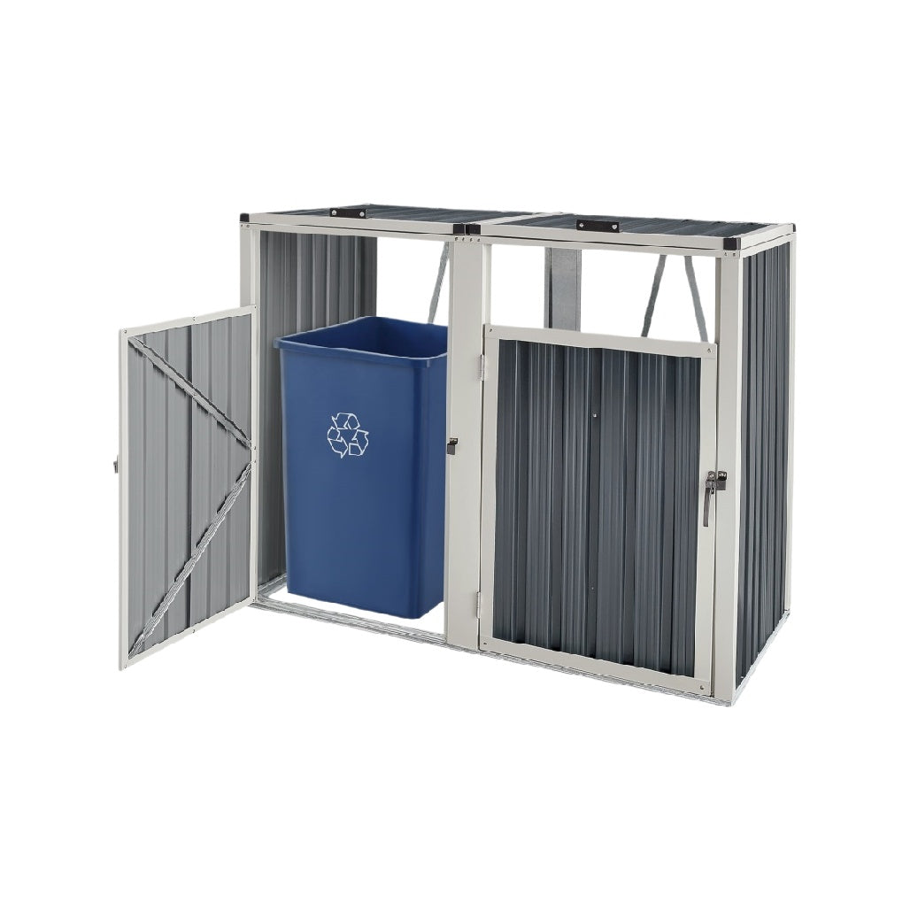 Modulare Abfalltrennstation aus Metall mit Auffangbehälter